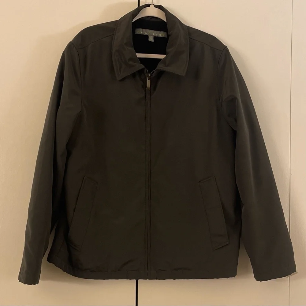 Kenneth Cole Reaction Black Full Zip Fleece Jacket